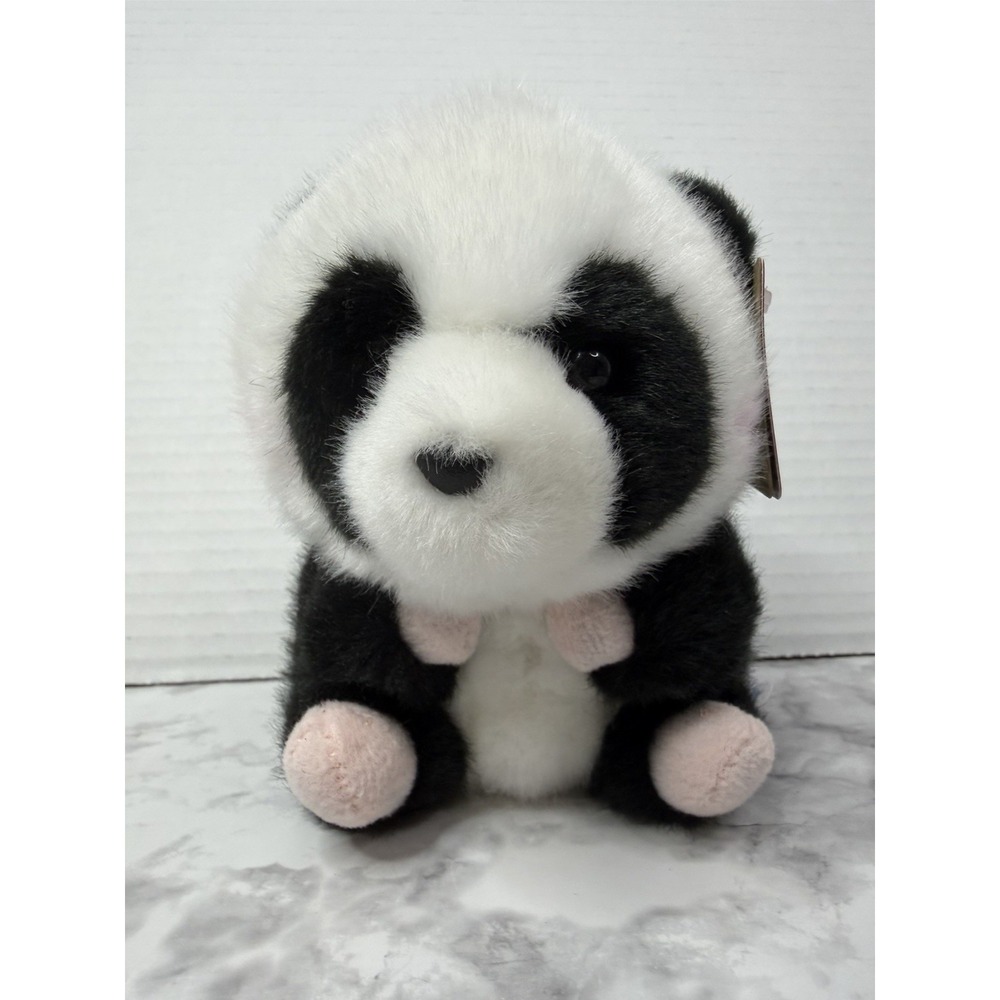 Aurora 5" Precious Panda 16825 Plush Stuffed Animal Toy New W/ Tags Pink Cheeks - Picture 3 of 8